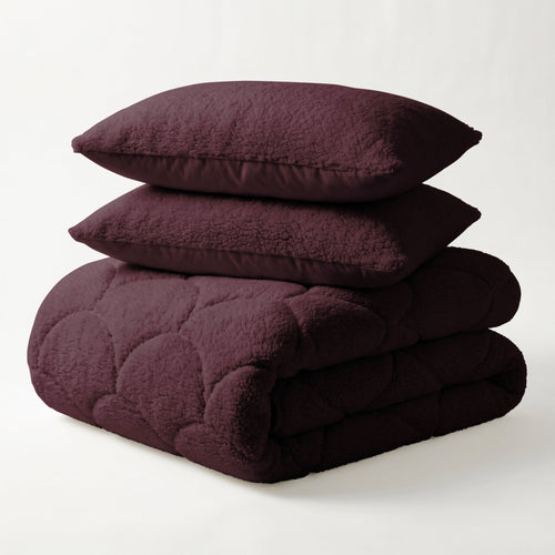 Bijpassende kussenslopen teddy collectie (2 stuks) Bordeaux