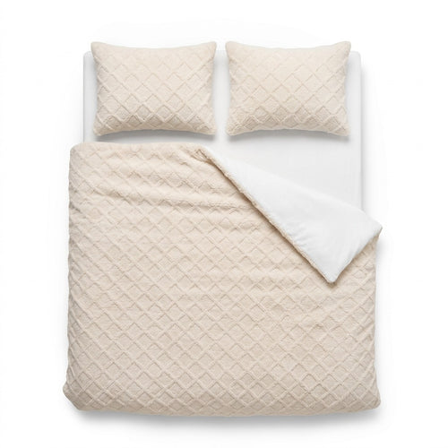 Jacquard Teddy dekbedovertrek Whisper White