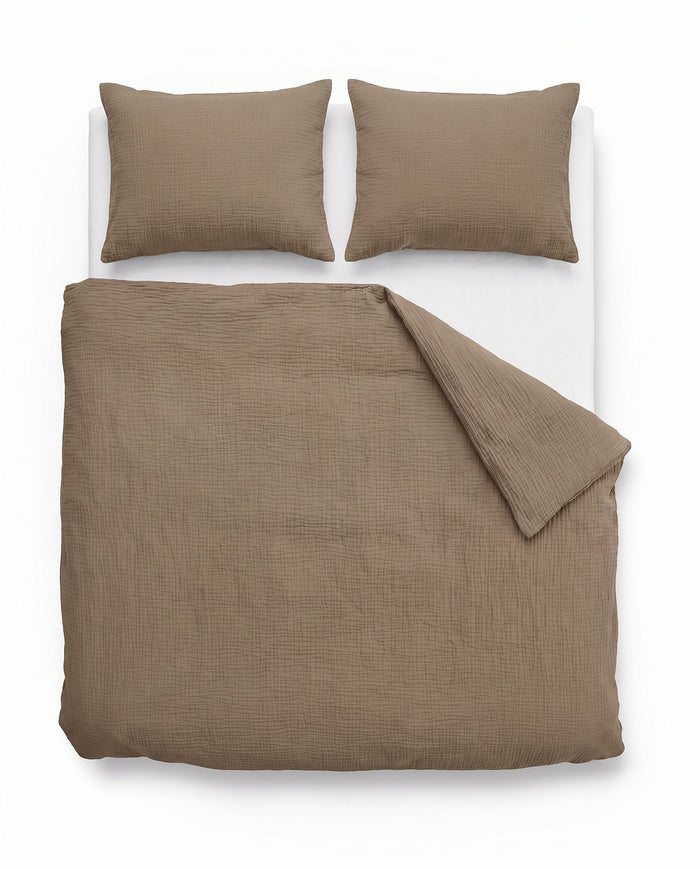 Mousseline Dekbed Taupe