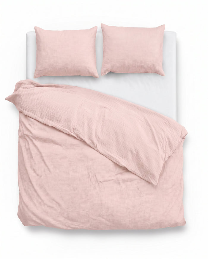 Mousseline Dekbed Zachtroze