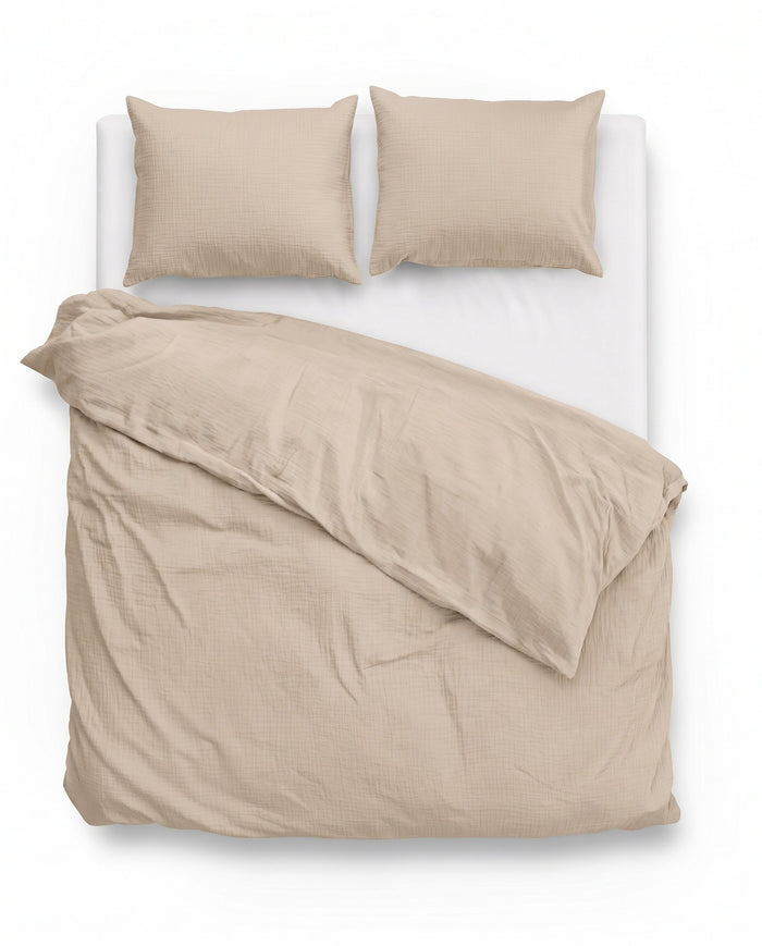 Mousseline Dekbed Zand