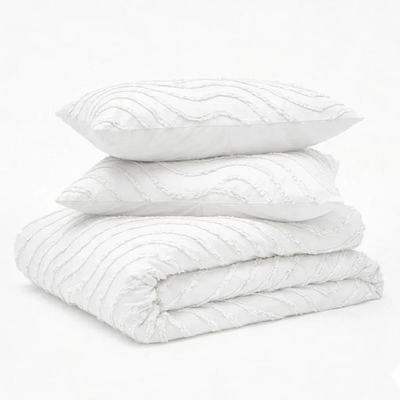 Tufted Waves Dekbed Wit