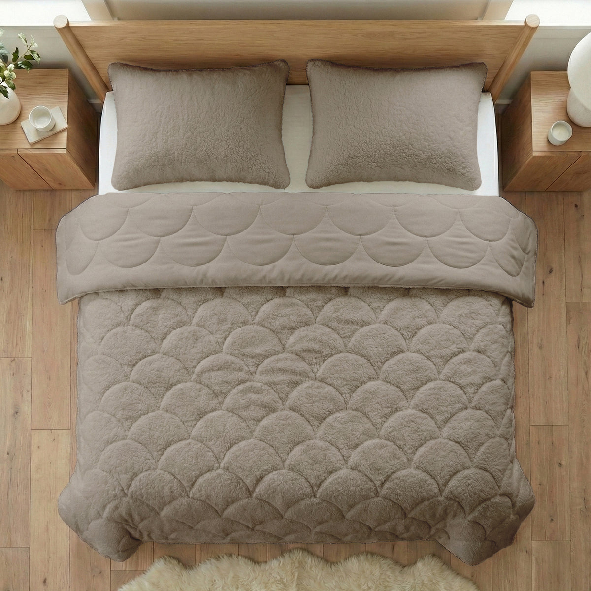 Teddy dekbed Taupe