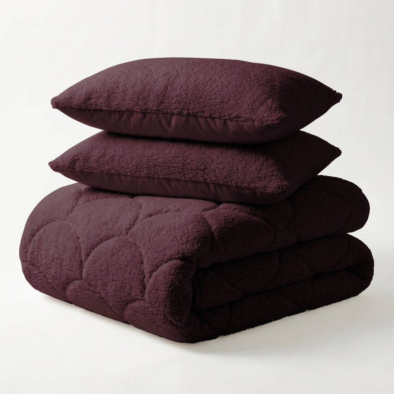 Teddy Dekbed Bordeaux