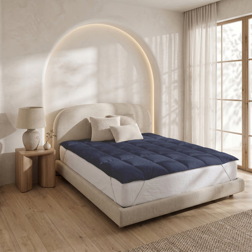 VANBRUINN Wasbare Oplegmatras Donkerblauw