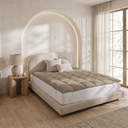 VANBRUINN Wasbare Oplegmatras Taupe