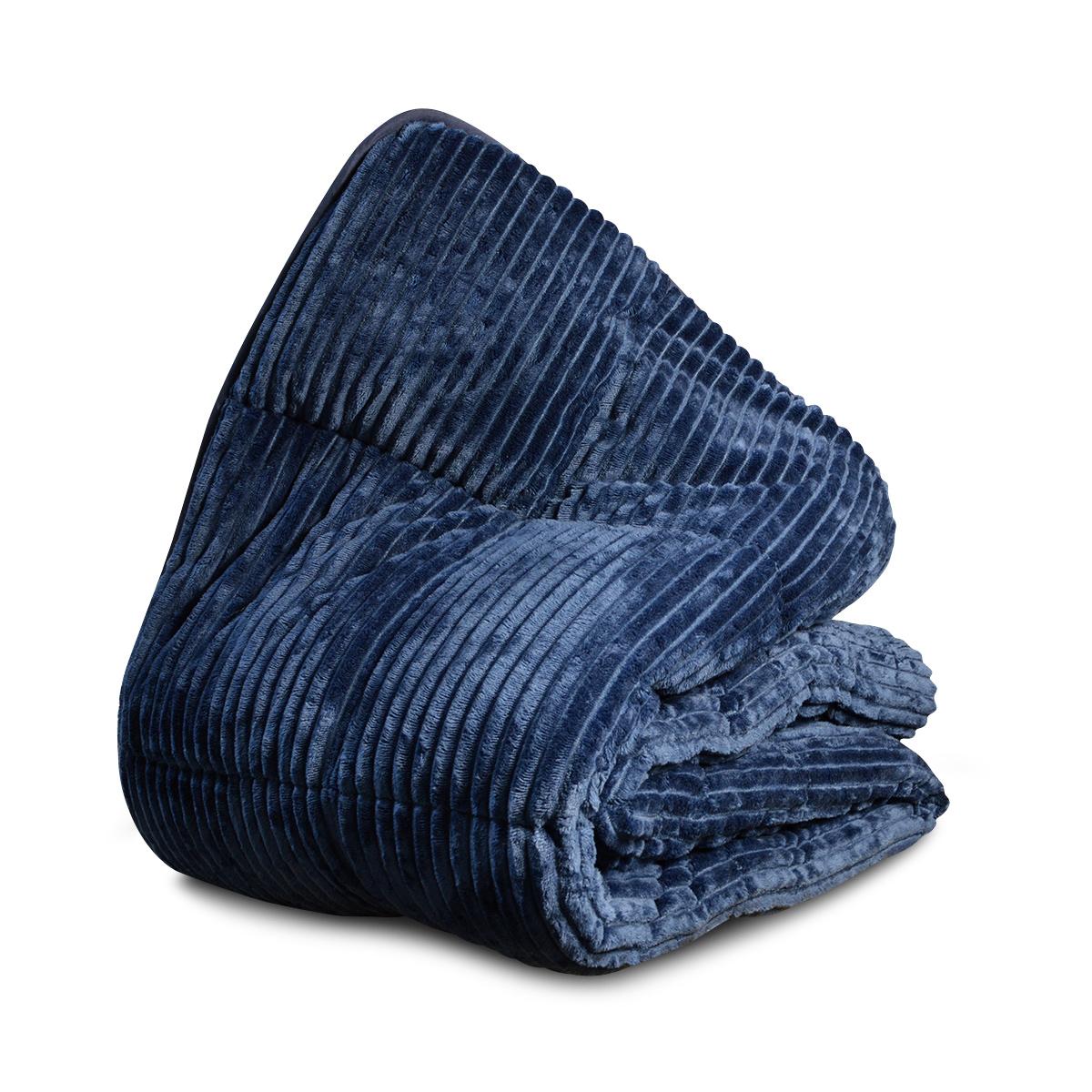 Teddy Rib Dekbed Blauw
