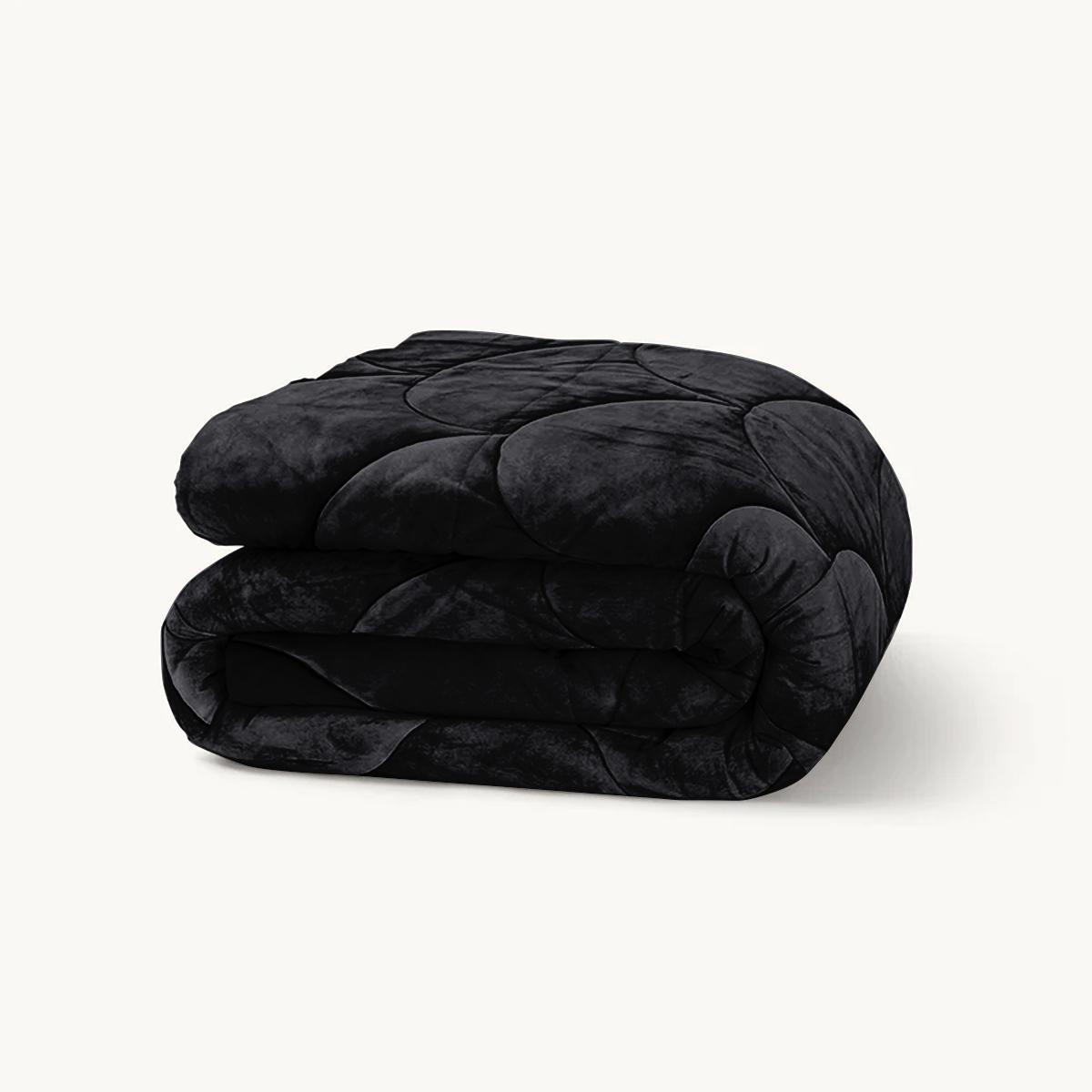 Flanel Velvet dekbed Zwart