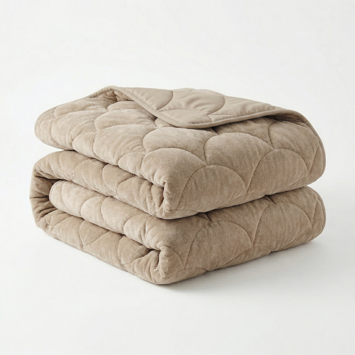 Chenille Velvet dekbed Taupe, extra foto