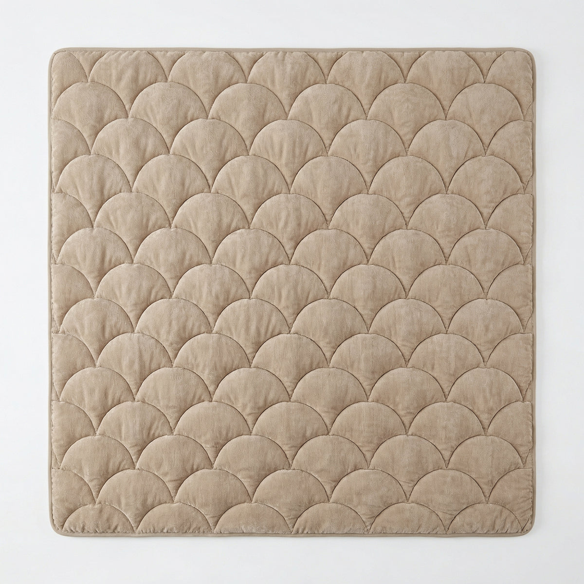 Chenille Velvet dekbed Taupe, close-up van de stof