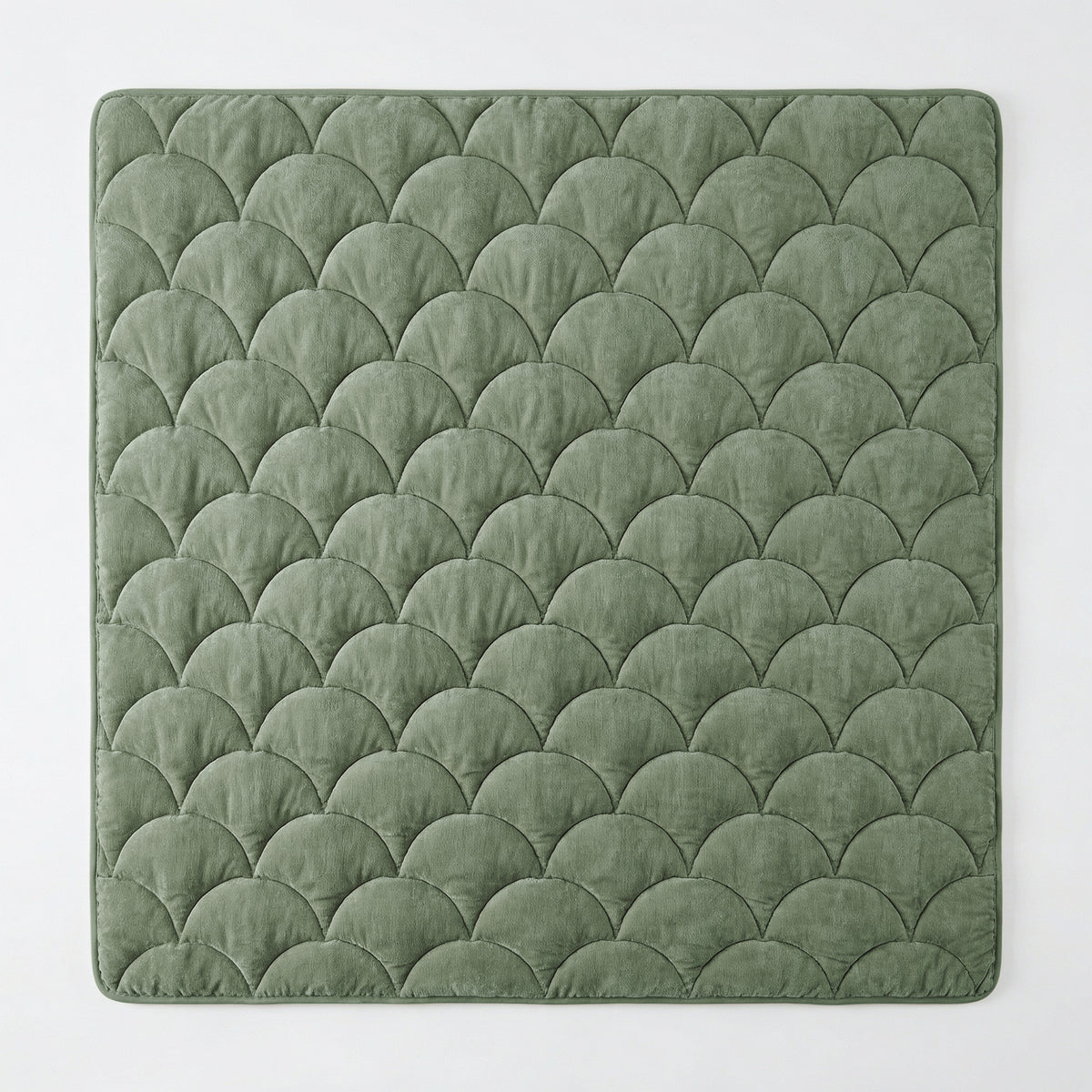 Chenille Velvet dekbed Hedge Groen, close-up van de stof