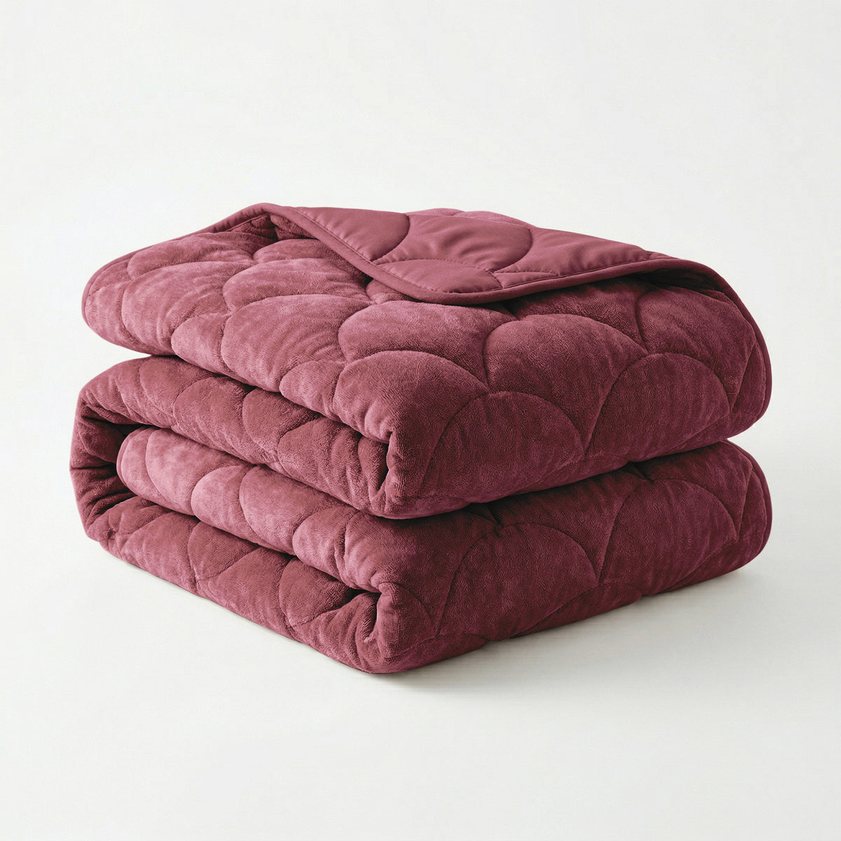 Chenille Velvet dekbed Burgundy, extra foto