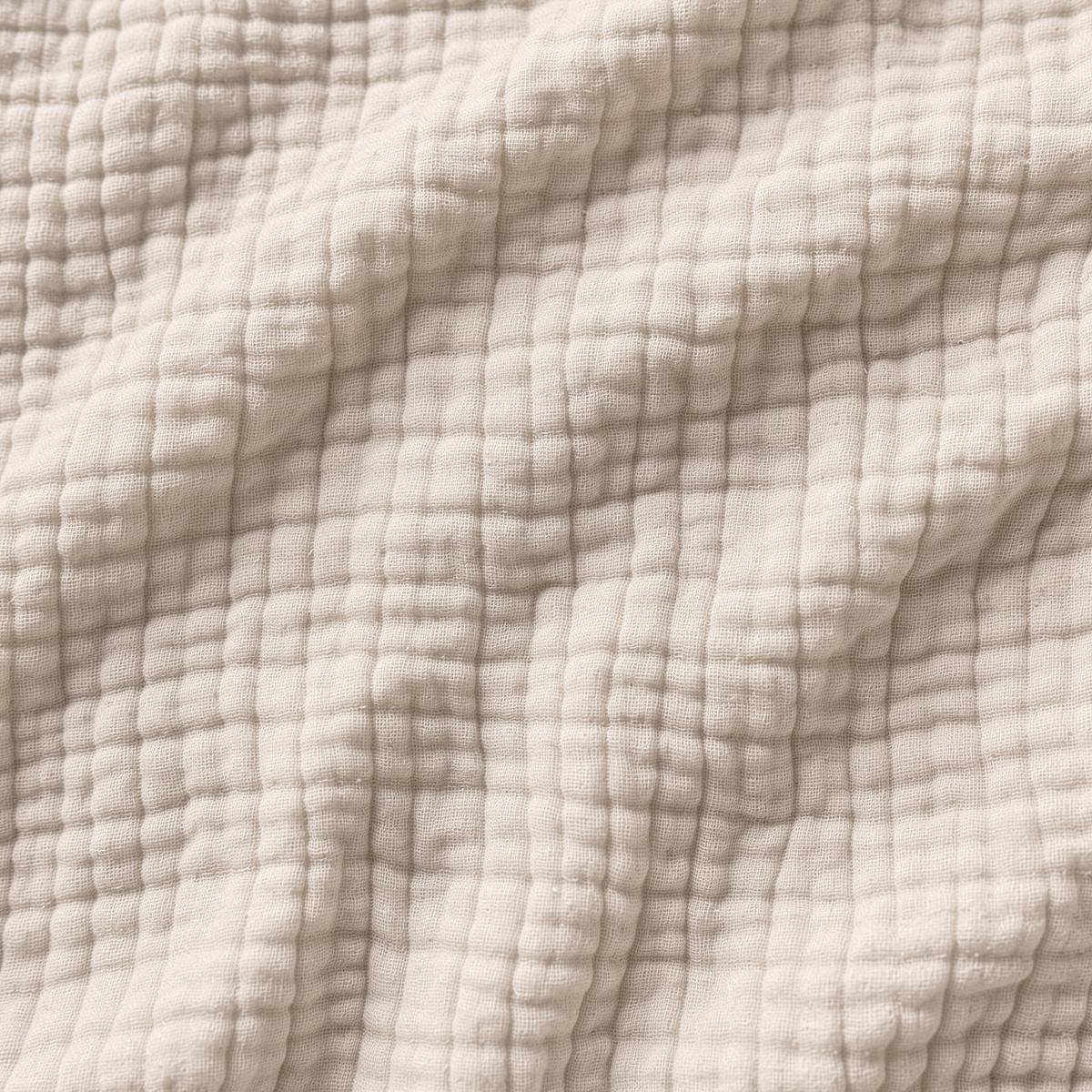 Close-up van de mousseline stof in Off white