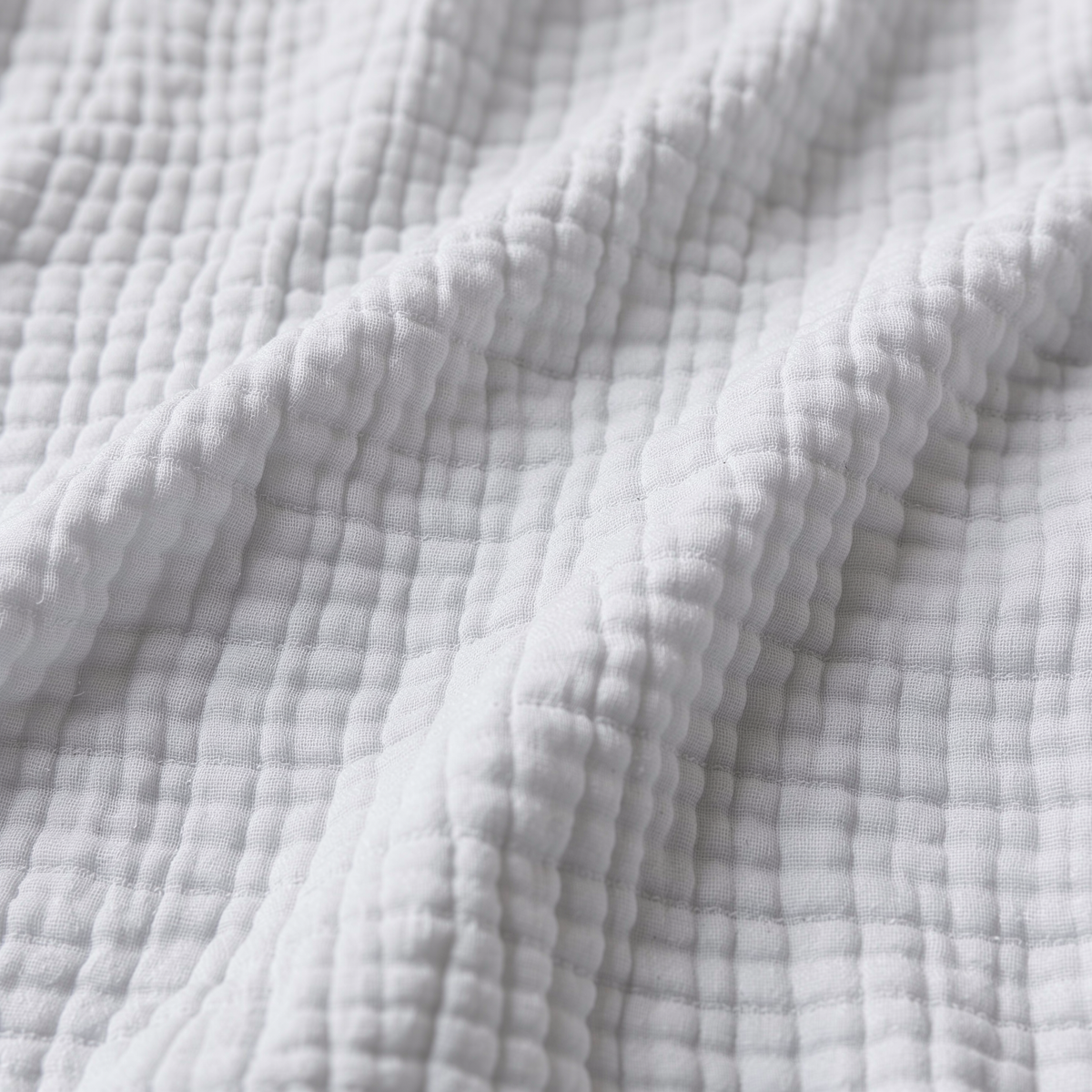 Close-up van de mousseline stof in Wit