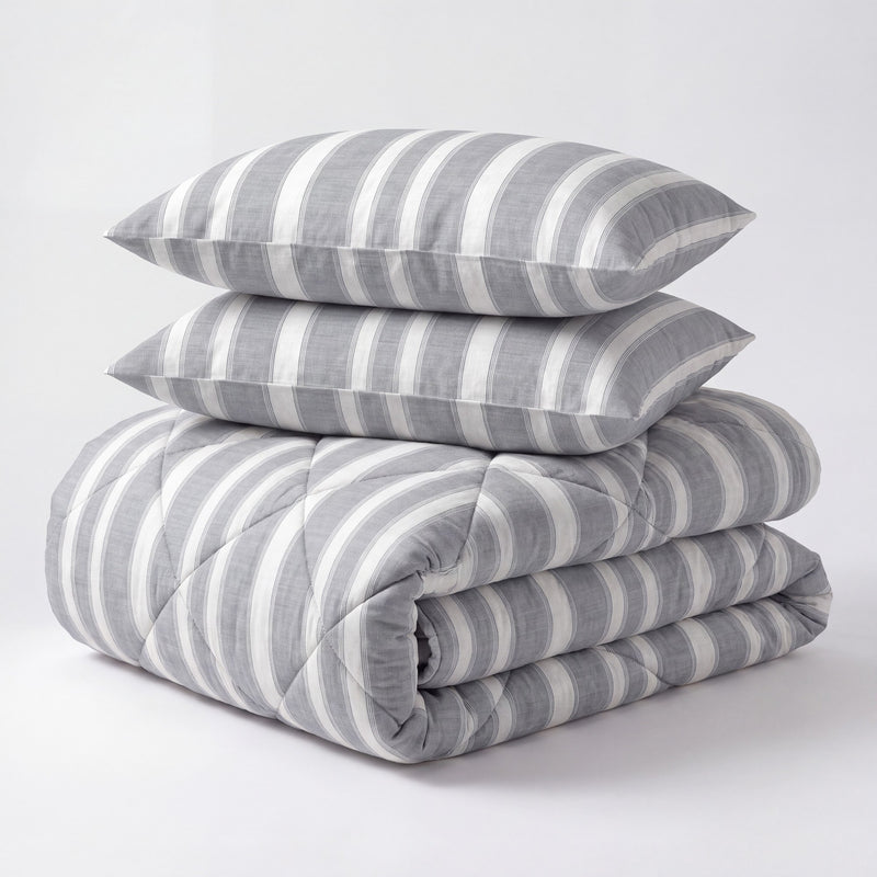 Nano Printed Dekbed Divided Grey