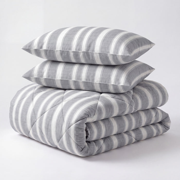 Nano Printed Dekbed Divided Grey