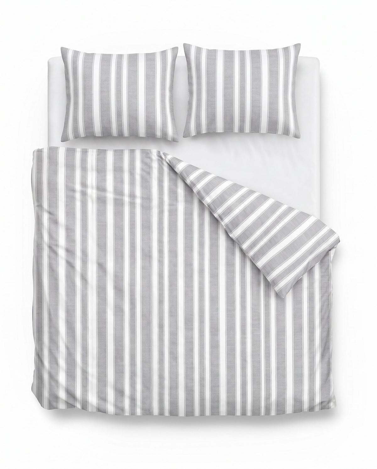 Nano Printed dekbed Divided Grey van bovenaf op bed