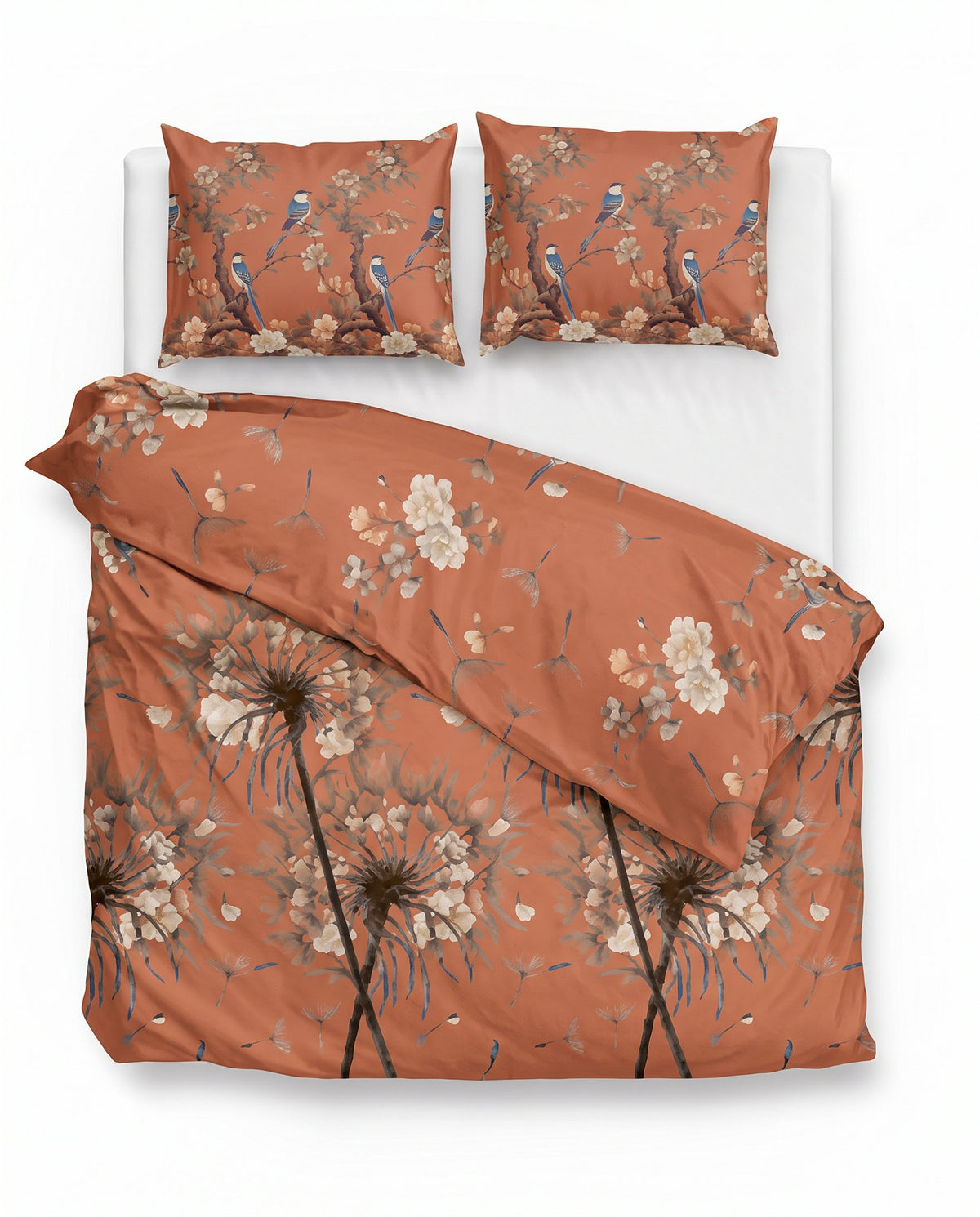 Nano Printed dekbed Palazzo Terra van bovenaf op bed