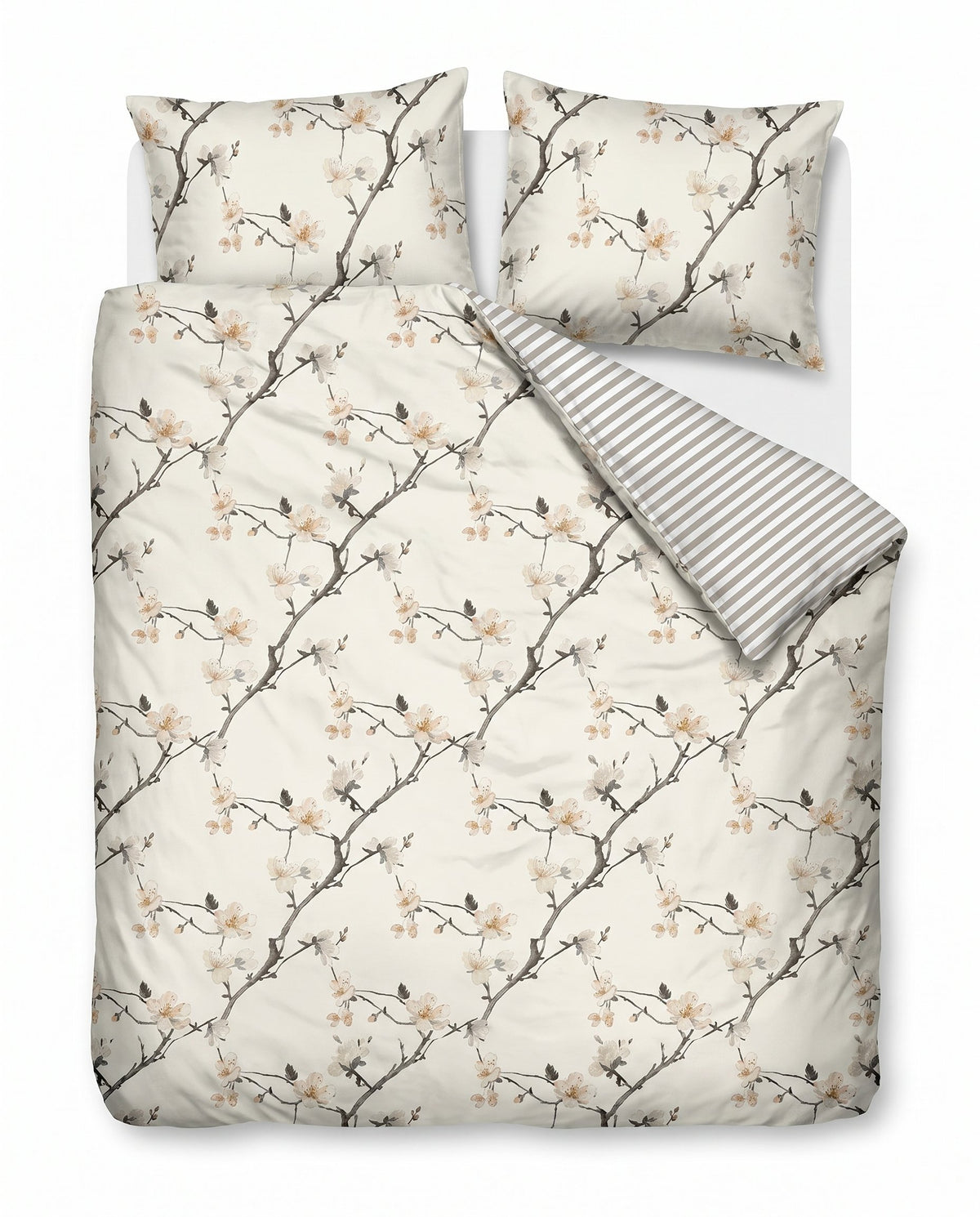Print dekbed Spring Blossom van bovenaf op bed