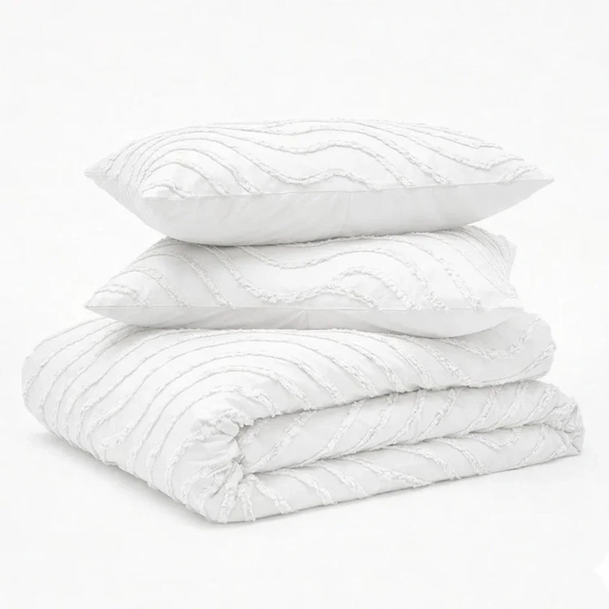 Tufted Waves dekbed Wit