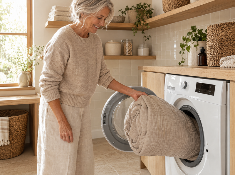 In de wasmachine